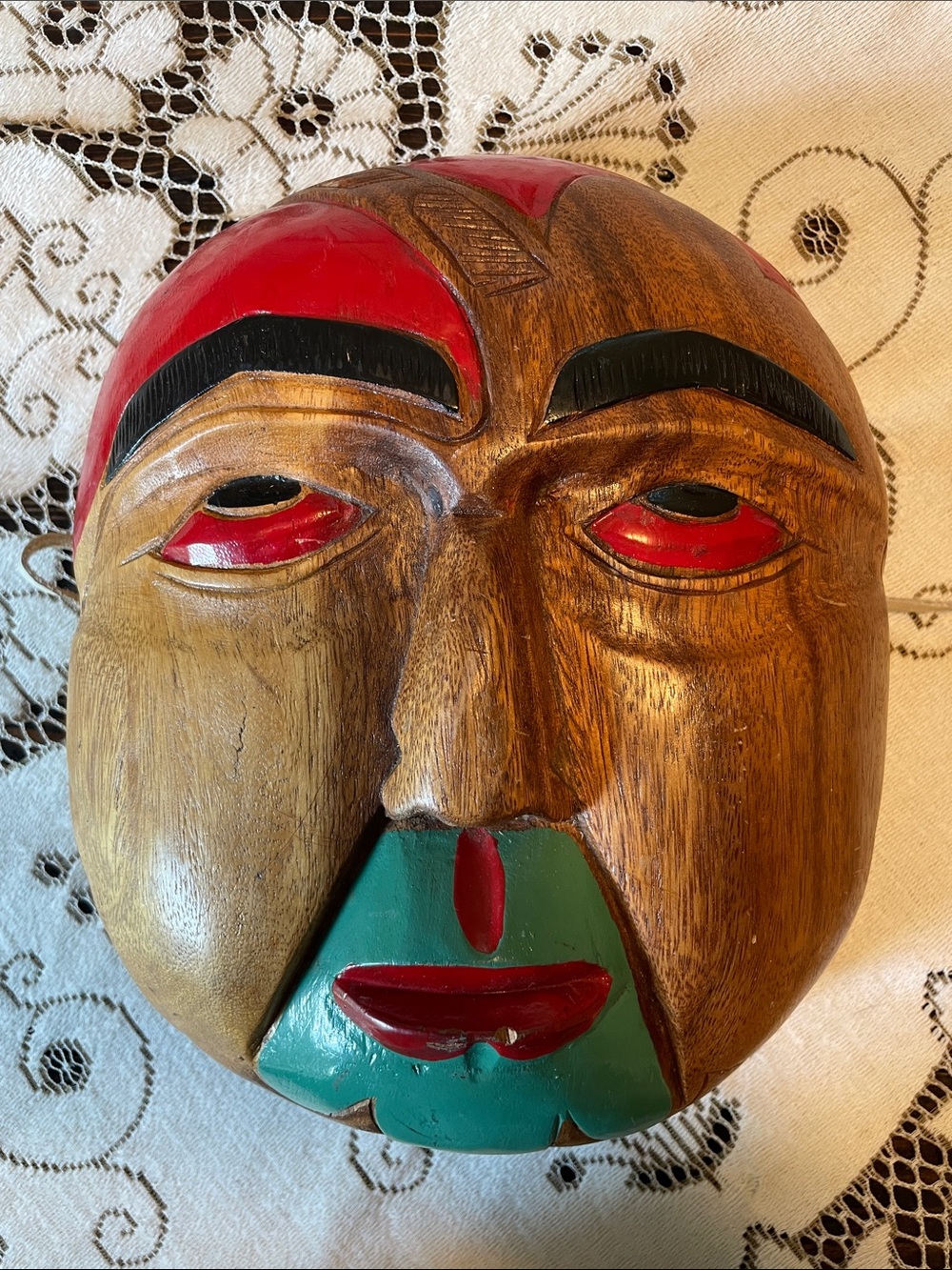 Vtg  Pacific NW Coast Souvenir Face Mask 70’s Canadian Indigenous Wood Carving
